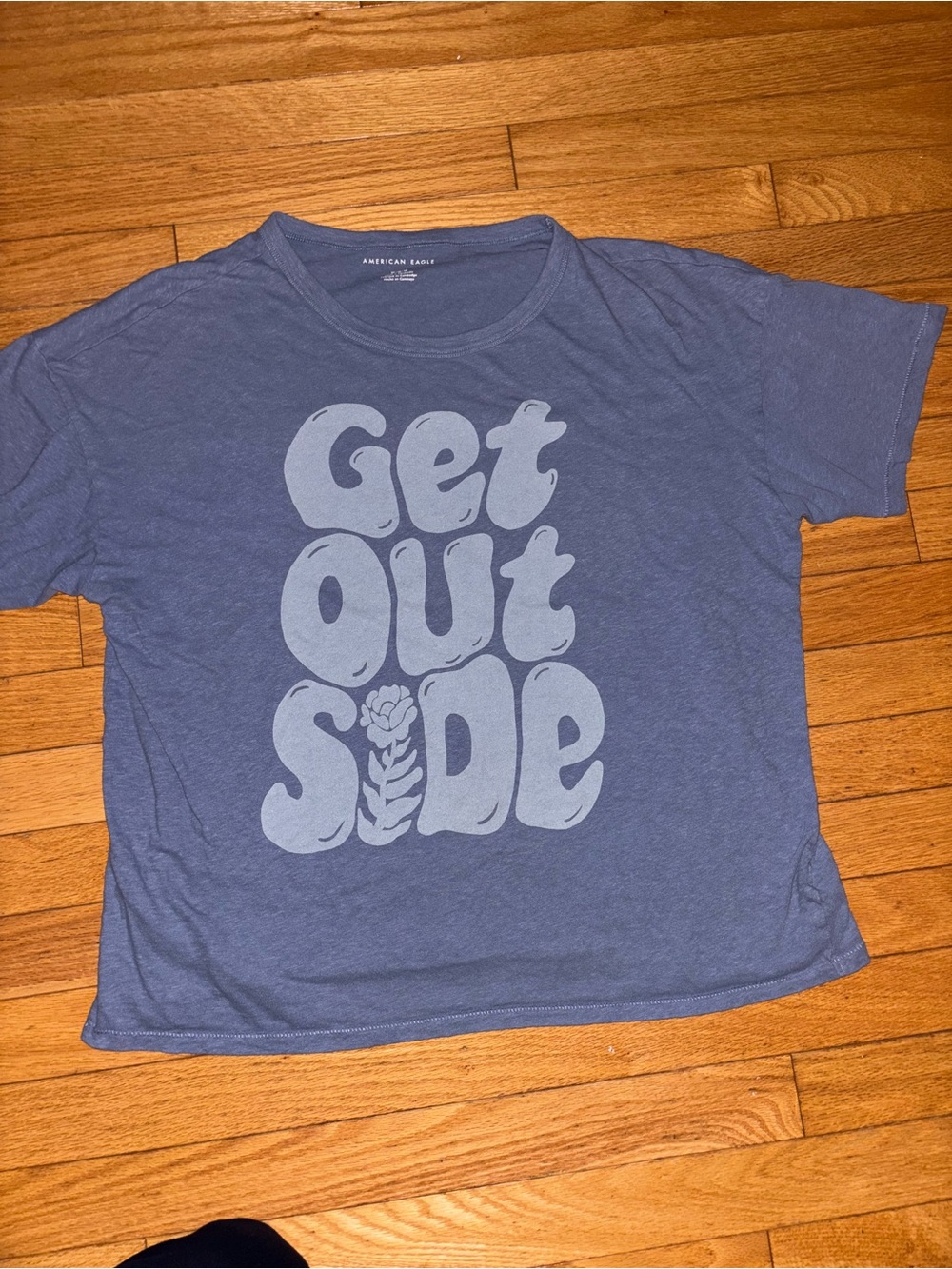 American Eagle Outfitters Blue 'Get Outside' Graphic Tee